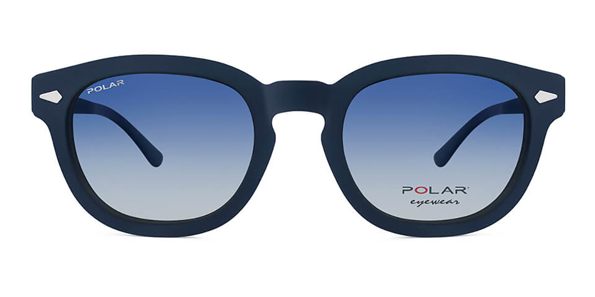 Polar 448 Clip-On Polarized 20 Oval Matte Blue Sunglasses ...