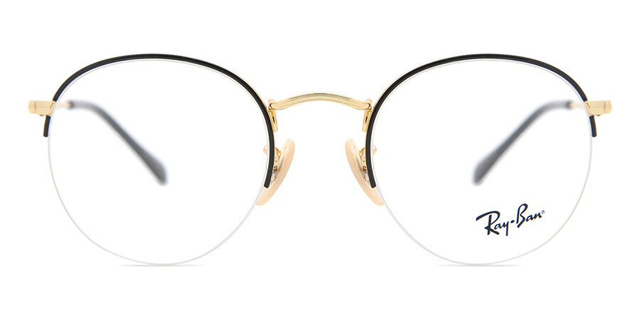 Ray-Ban RX3947V 2946 Round Gold On Top Black Eyeglasses ...