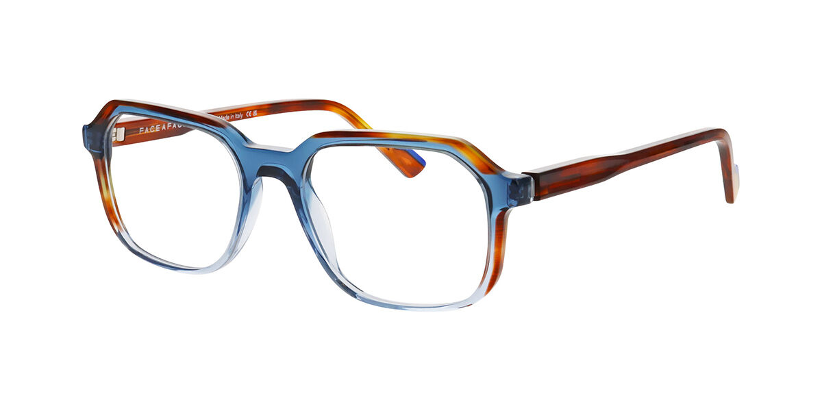 Face a Face Echos 2 2674 Square Gradient Slate Blue/Brown Eyeglasses ...